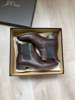 J. Crew Women’s Dark Brown Leather Chelsea Boots